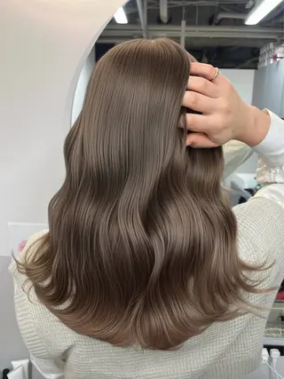 ロング カラー 顔まわりの神様✨ 透明感カラー藤嶋秀幸のヘアスタイル