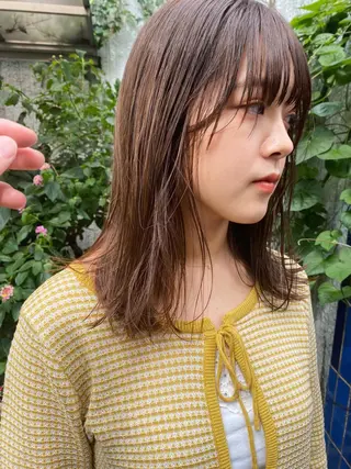 ミディアム カラー ヘアアレンジ レイヤーウルフ エクステ磯部のヘアスタイル