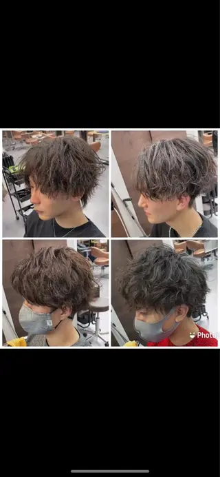 ミディアム パーマ メンズ メンズサロン【owl 心斎橋】難波/アメ村のヘアスタイル