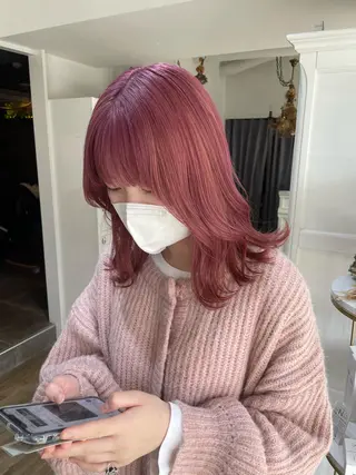 セミロング カラー ヘアアレンジ 酸性縮毛矯正 梅田茶屋町 Juriのヘアスタイル