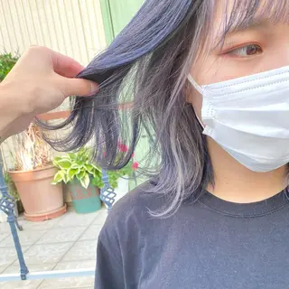ミディアム カラー ヘアアレンジ ハイトーンカラー🌈 メンズパーマ鈴木康平のヘアスタイル