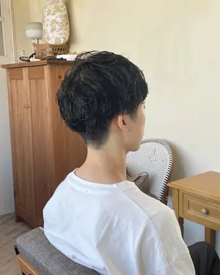 パーマ メンズ 🍋透け感カラー🍃 オリーブ🍐Kahoのヘアスタイル