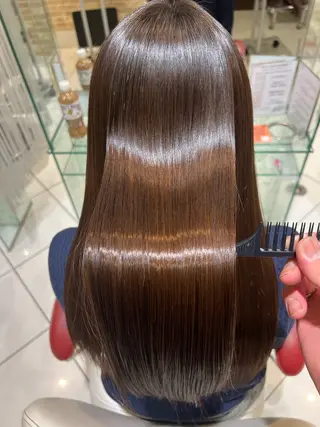 ロング カラー パーマ ボブ/ハイトーン髪質 改善/越谷✨クラモチのヘアスタイル