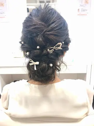 セミロング ヘアアレンジ 齋 藤のマツエク・マツパデザイン