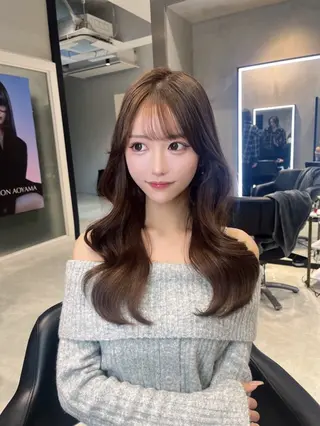 セミロング 韓国✖️網紅🖤 パーマYURIYAのヘアスタイル