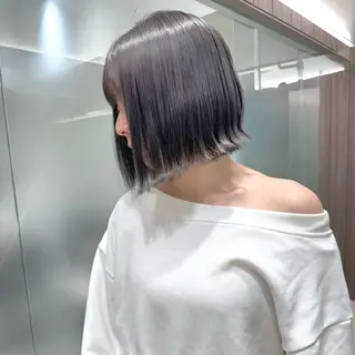 ショート カラー 癖毛救済✂️ボブ /髪質改善ストレートのヘアスタイル