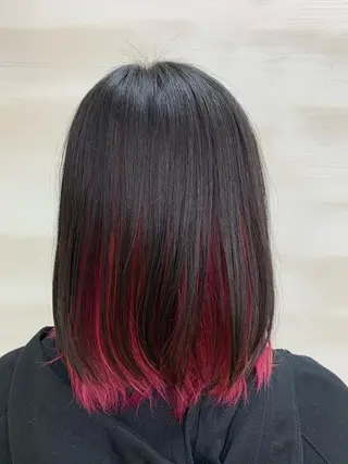 ミディアム カラー 遊佐 瑞紀のヘアスタイル