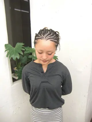 パーマ ヘアアレンジ コーンロウ/ブレイズ SYUのヘアスタイル
