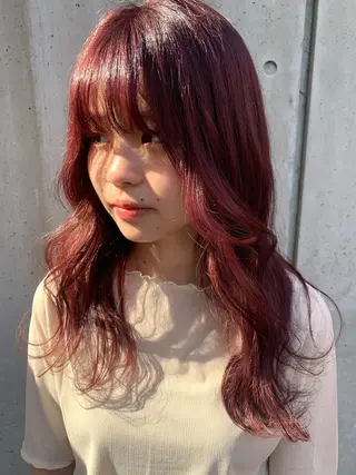 ロング カラー ayaka 縮毛矯正レイヤーのヘアスタイル