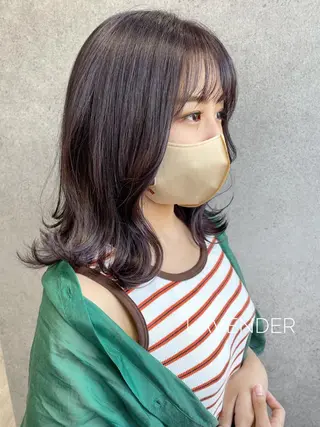 セミロング カラー YUKA🐻❄️ 🎀当日予約ok/のヘアスタイル