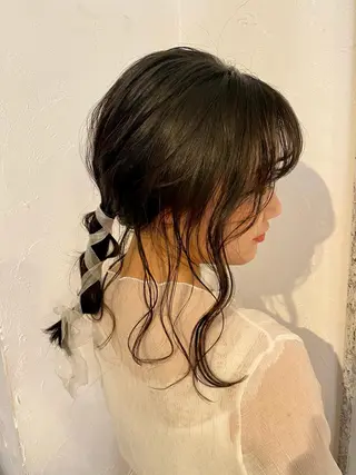 セミロング ヘアアレンジ 💖原宿APREA 💖yuka💖のヘアスタイル