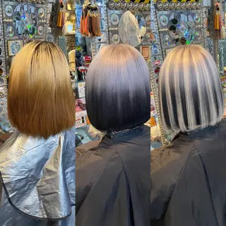 ショート カラー ヘアアレンジ 🌈派手髪エクステ ブレイズ🌈ひろとのヘアスタイル