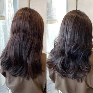 セミロング カラー 顔まわりカット🌟 くびれヘア/寺門遥輝のヘアスタイル