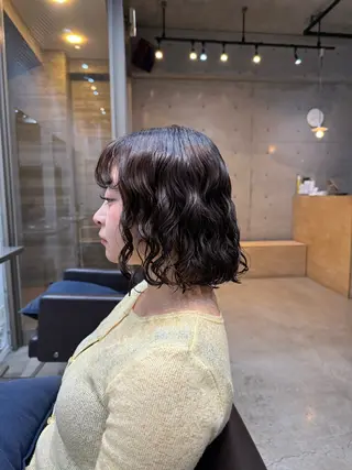 ミディアム 🌿朝5分でお洒落 パーマスタイル🌿のヘアスタイル