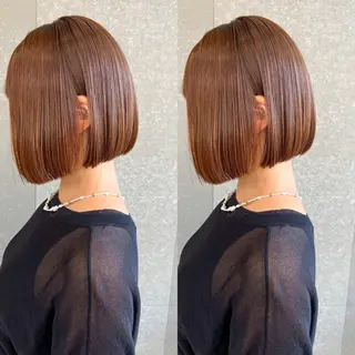 ショート パーマ 縮毛矯正×艶髪カラー 髪質改善/三ツ木のヘアスタイル