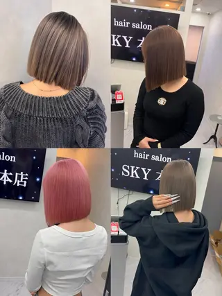 セミロング カラー ヘアアレンジ 🔥ハイトーンカラー ギャルNAOKI🔥のヘアスタイル