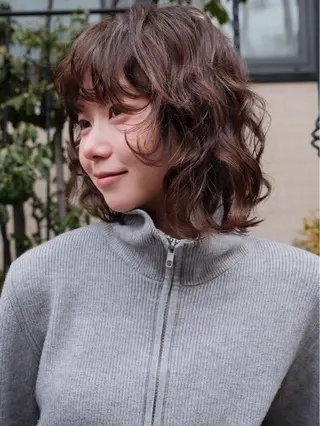 ミディアム パーマ 【お洒落パーマ】 Elme　肥塚康汰郎のヘアスタイル