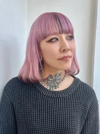 ミディアム カラー 派手髪デザインカラー ヒロカのヘアスタイル