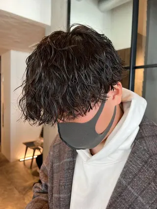 ショート パーマ メンズ 波巻きスパイラルパー マ/シャドウパーマ駿のヘアスタイル