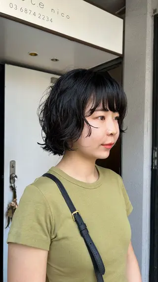 ショート カラー パーマ 🌿ボブ パーマ高橋啓太🌿のヘアスタイル