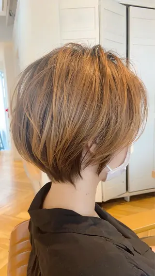 ショート カラー パーマ ヘアアレンジ ✨髪質改善/透明感✨ 西野　陽のヘアスタイル