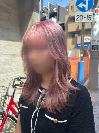 セミロング カラー 河添 麗菜のヘアスタイル