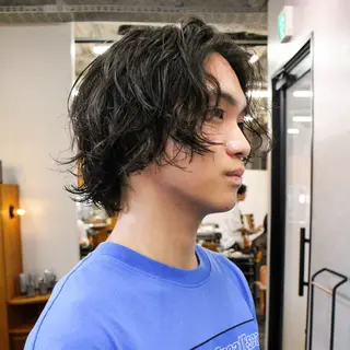 パーマ メンズ 藤川迅 曲がる縮毛矯正のヘアスタイル