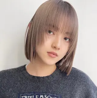 ショート まろみ暖色×ボブ ×chia🕯のヘアスタイル