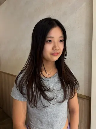 ロング レイヤー/ベージュ/ Yurika🐝🤎のヘアスタイル