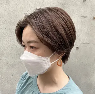 ショート 透け感×顔まわり デザイン✂︎吉田のヘアスタイル