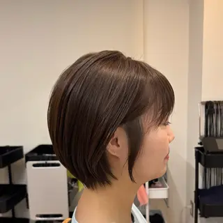ショート レイヤー/艶々カラー /縮毛矯正/うみ🌟のヘアスタイル