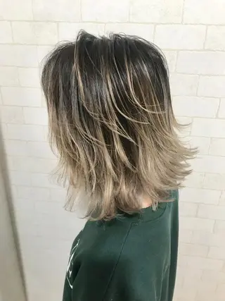 ミディアム カラー 神野 雅樹のヘアスタイル