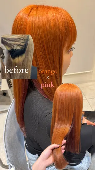 ロング カラー レイヤーカット Y2K/𝓡𝓲𝓷のヘアスタイル