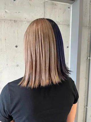 ミディアム カラー ヘアアレンジ ボブ×艶カラー 特化・リクト💥のヘアスタイル