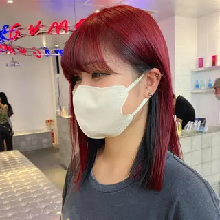 ミディアム カラー 🥣ミコト/レイヤー 韓国ハイトーン🥣のヘアスタイル