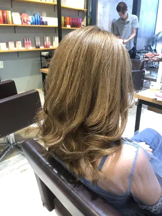 ミディアム カラー パーマ ヘアアレンジ メンズ キッズ ネイル マツエク・マツパ EnBlesS西宮 マンツーマン神道有基のヘアスタイル