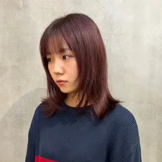 ミディアム カラー ショート/ウルフ ハイトーン/カイセイのヘアスタイル