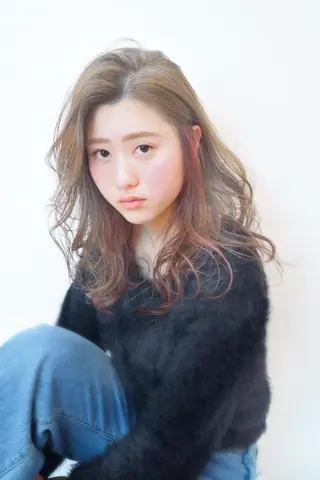 ミディアム カラー パーマ 小島 脩のヘアスタイル