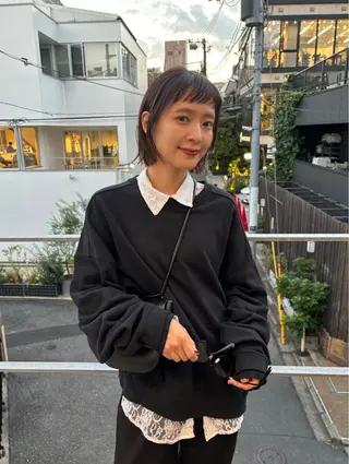 ショート カラー 似合わせカット レイヤー/ボブのヘアスタイル