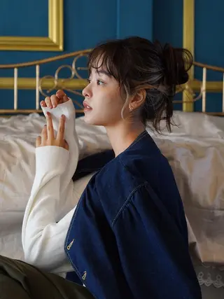 ロング カラー 松本 唯のヘアスタイル