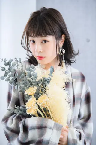 ミディアム カラー パーマ ヘアアレンジ 【白髪ぼかし 専門GBG】自由が丘のヘアスタイル