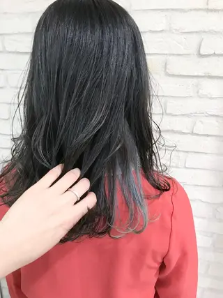 セミロング カラー 横浜🍒ルーツカラー エクステ/RIEのヘアスタイル