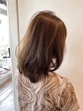 ミディアム 顔まわりカット🌟 くびれヘア/寺門遥輝のヘアスタイル