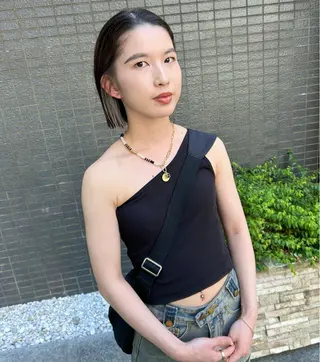 ショート カラー パーマ ヘアアレンジ 髪と音処　マトぺ所属・デザインカラー/ボブ ブリーチカラー/ユリのヘアスタイル