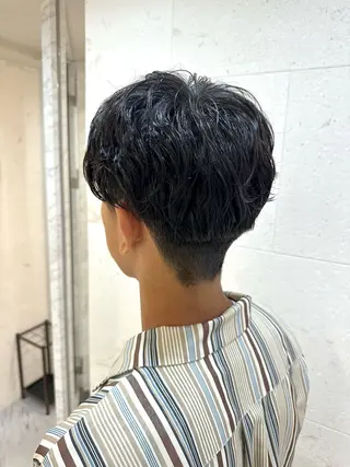 ミディアム パーマ メンズ 安田 柚月のヘアスタイル