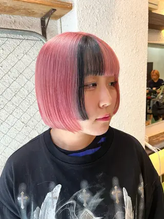 ショート カラー ハイトーンを育てる ブリーチカラー/牧原のヘアスタイル