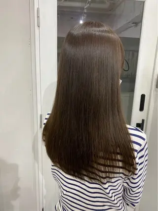 セミロング カラー 抜け感/ワンカラー/ 明大前/桑田のヘアスタイル