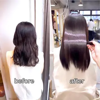 セミロング カラー 髪質改善/縮毛矯正/ トリートメント/庭田のヘアスタイル
