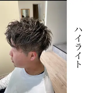 ショート カラー パーマ メンズ 関西センターパート メンズモデル募集のヘアスタイル