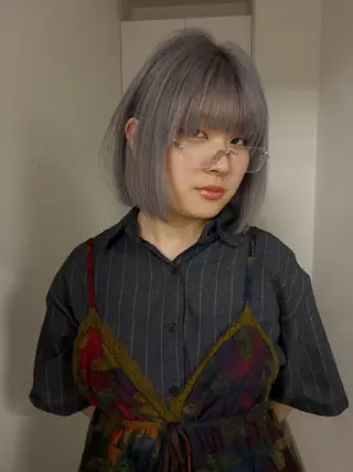 ショート カラー ハルカ 透明感カラー 美髪縮毛矯正🥣のヘアスタイル